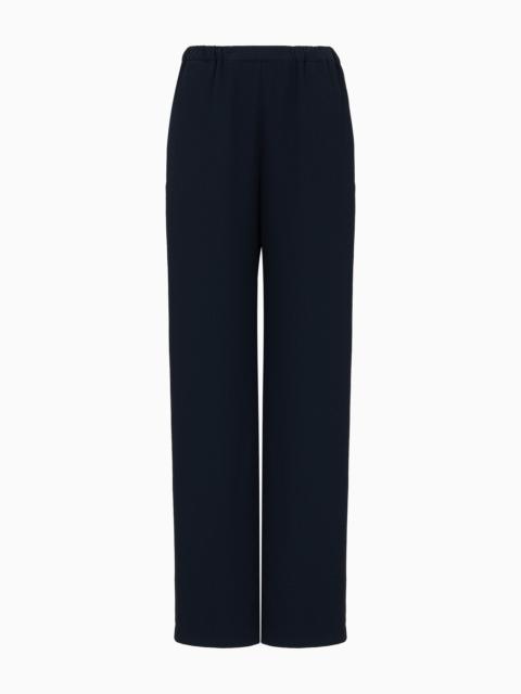 EMPORIO ARMANI Technical seersucker trousers with darts