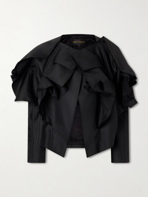 Comme Des Garçons Ruffled Frayed Gabardine Jacket