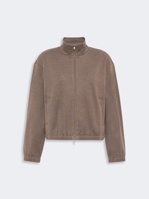 Max Mara ESPLOSO Silk-blend jersey sweatshirt - MUD