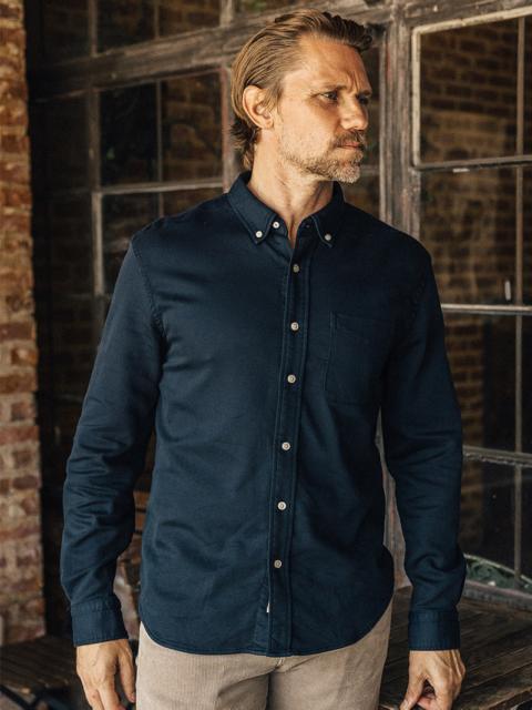 HIROSHI KATO The Tack Double Weave Dobby Stretch - Navy