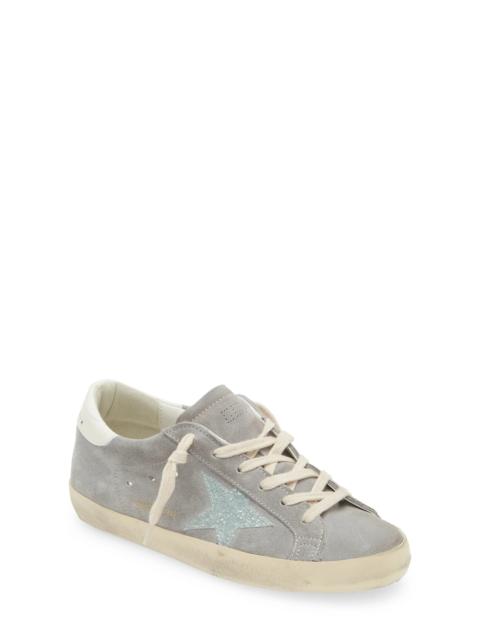 Super-Star Glitter Detail Low Top Sneaker in Grey/Blue