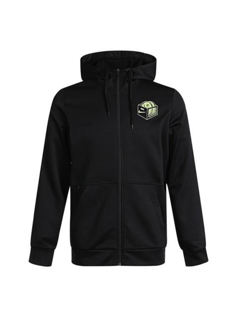 Nike Nike Thrma Hd Fz Story Pack Printing Sports Hooded Jacket Black CZ2422-010