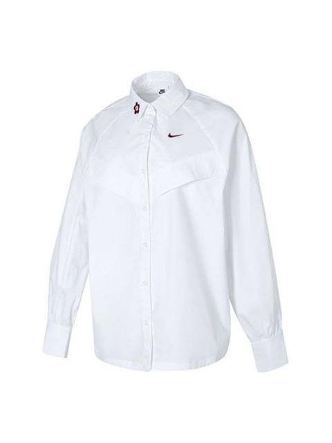 Nike (WMNS) Nike Sportswear Woven Long-Sleeve Shirt 'White' HF1131-100