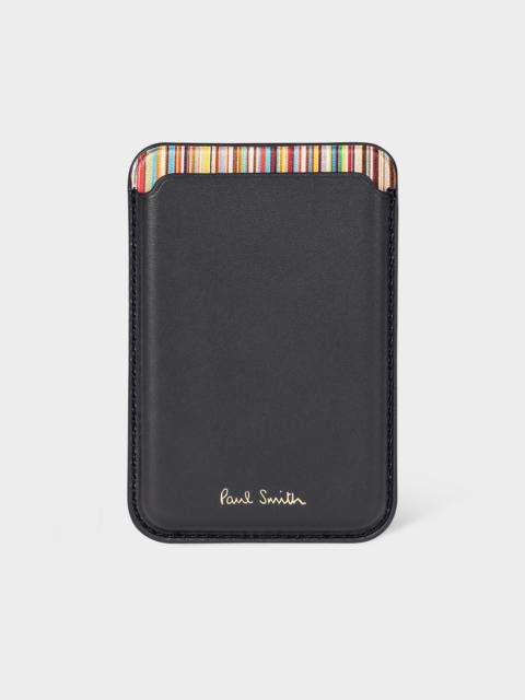 Paul Smith iPhone 15 Pro MagSafe Black Leather Credit Card Case