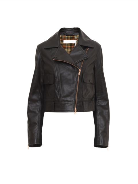 See by Chloé CROPPED LEATHER JACKET
