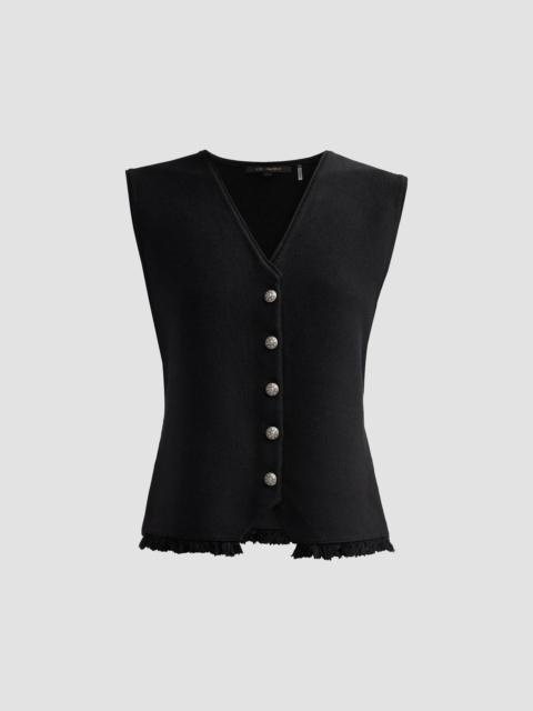 KOBI HALPERIN Women's Anya Fringe Hem Vest - Black