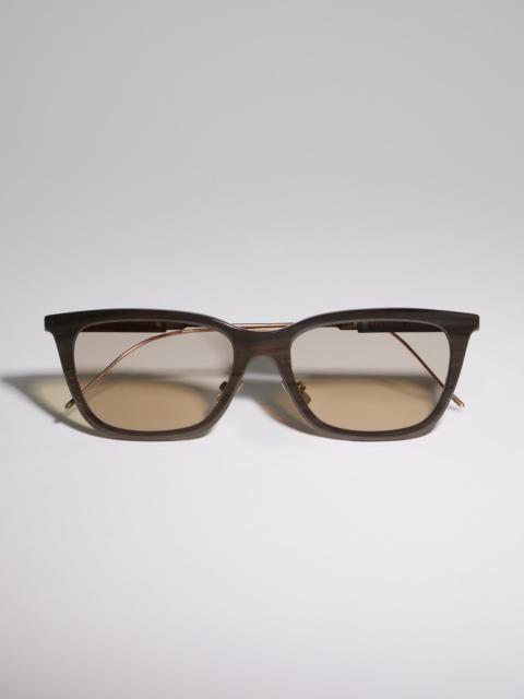 Brunello Cucinelli Sartorial Sunset horn and titanium sunglasses
