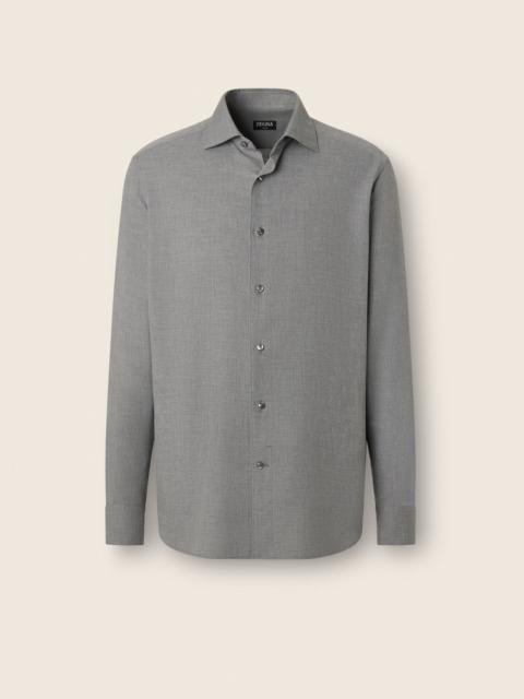 ZEGNA GREY MÉLANGE CASHCO SHIRT