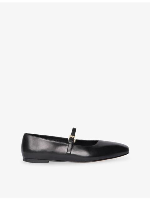 WHISTLES Mary-Jane Leather Ballet Flats