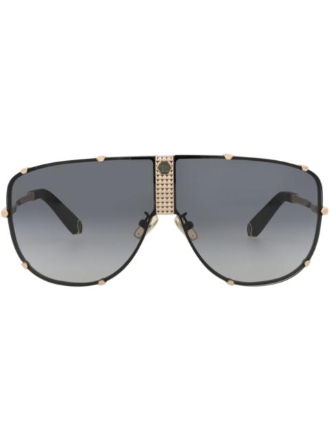 PHILIPP PLEIN Philipp Plein Aviator-Frame Stainless Steel Sunglasses Gold Gold Smoke (SPP075M-69-0376)