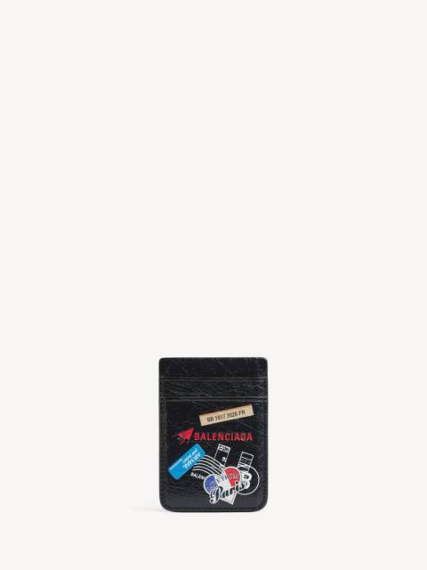 BALENCIAGA Men's Cash Magnet Card Holder in Black/multicolor