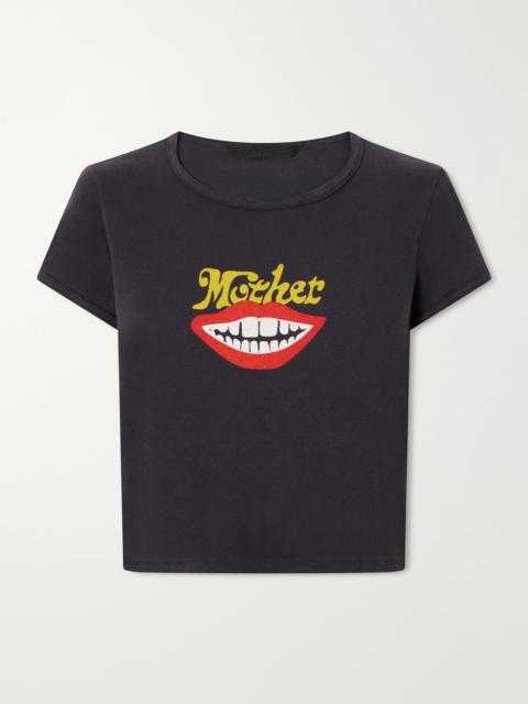 MOTHER The Itty Bitty Ringer Cropped Printed Cotton-jersey T-shirt