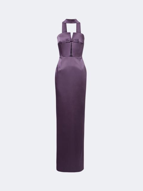 THE NEW ARRIVALS ILKYAZ OZEL Noa scarf-detail satin gown