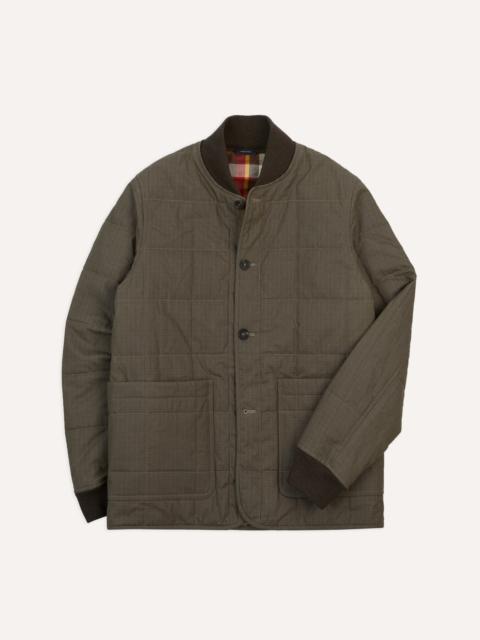 Drake's Olive Ripstop Quilted Chore Jacket