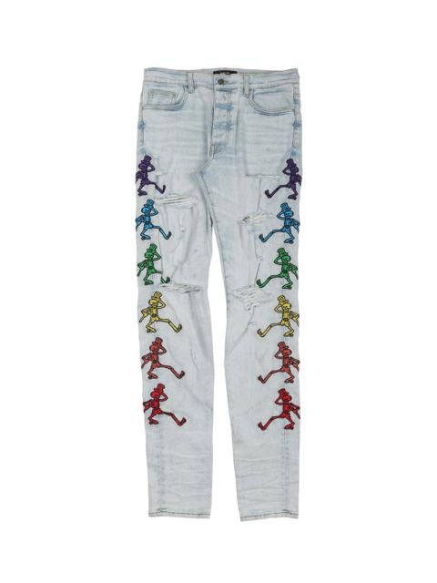 AMIRI Grateful Dead Patch Jeans "Light Indigo / Multicolor" MDS018 421