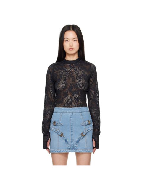 VERSACE JEANS COUTURE Black Fishnet T-shirt