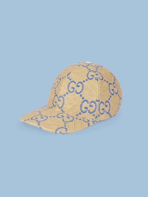 GUCCI GG raffia-effect baseball hat