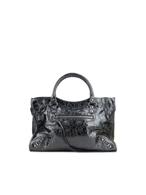 BALENCIAGA Le City metallic-effect top-handle small tote bag
