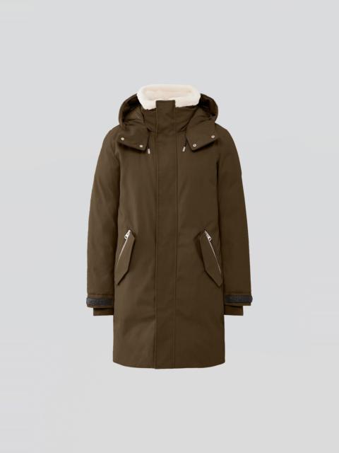 MACKAGE KASON Twill down parka with sheepskin lined collar for men