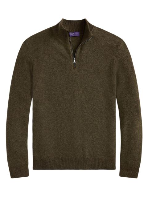 Ralph Lauren Men's Cashmere Birdseye Quarter-Zip Sweater
