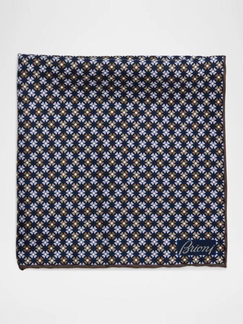 Brioni Men's Silk Geometric Pocket Square