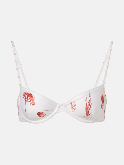 Agua by Agua Bendita Magdalena embellished printed bikini top