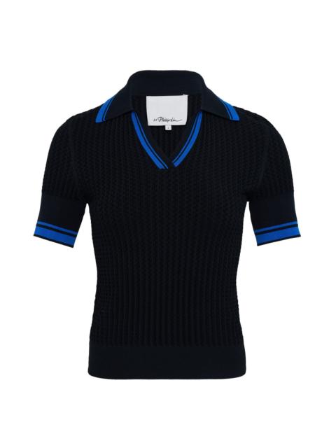3.1 Phillip Lim Textured Rib Fitted Polo