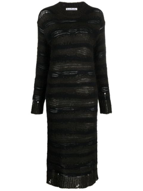 Acne Studios striped open-knit midi dress