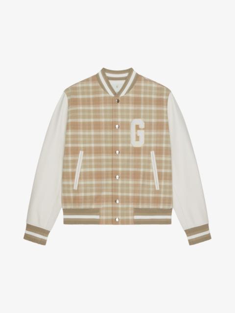 Givenchy GIVENCHY CHECKED VARSITY JACKET IN WOOL AND LEATHER