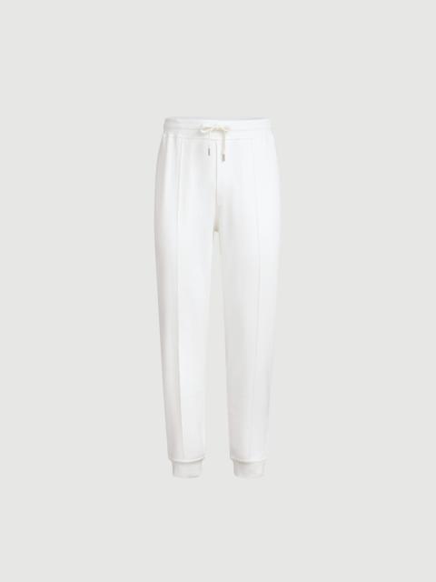 Brunello Cucinelli Techno cotton French terry trousers with Crête detail and elasticated zipper cuffs