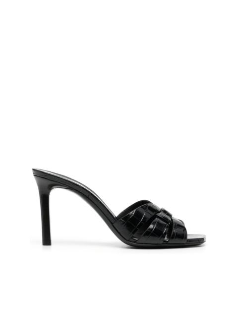 サンダル・ミュール Saint Laurent Tribute Slide Sandals In Patent Leather SAINT LAURENT Tribute woven patent-leather slides | NET-A-PORTER