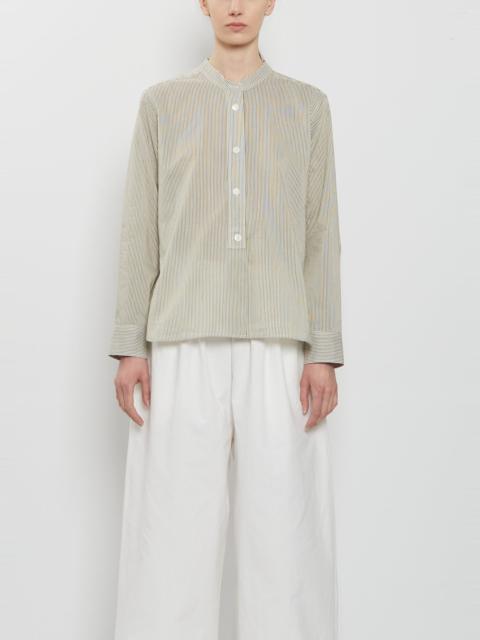 MARGARET HOWELL Collarless Cotton Silk Shirt