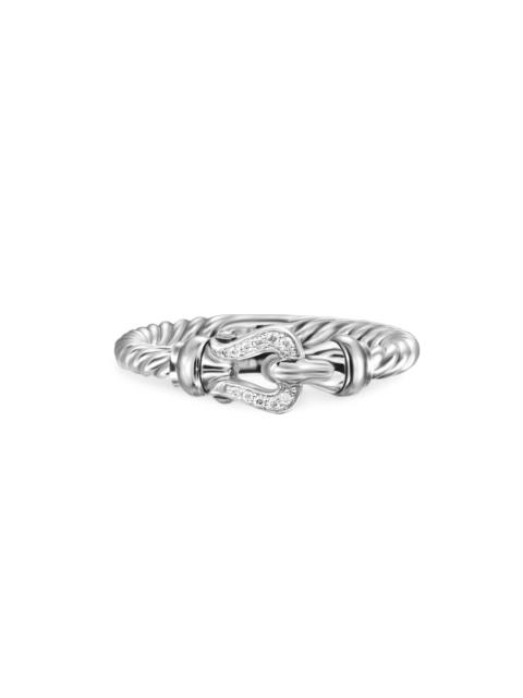 DAVID YURMAN Women's Petite Buckle Ring in Sterling Silver - Diamond