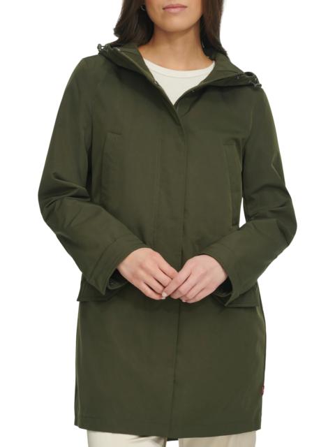 Techy Water Resistant Fishtail Hem Hooded Jacket