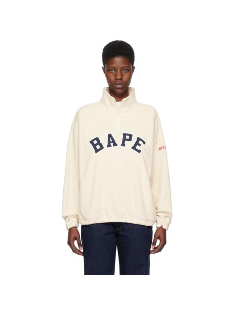 A BATHING APE® White Zip-Up Sweatshirt