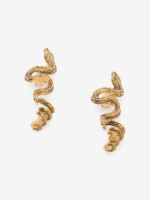 Roberto Cavalli Serpentine Gold Earrings