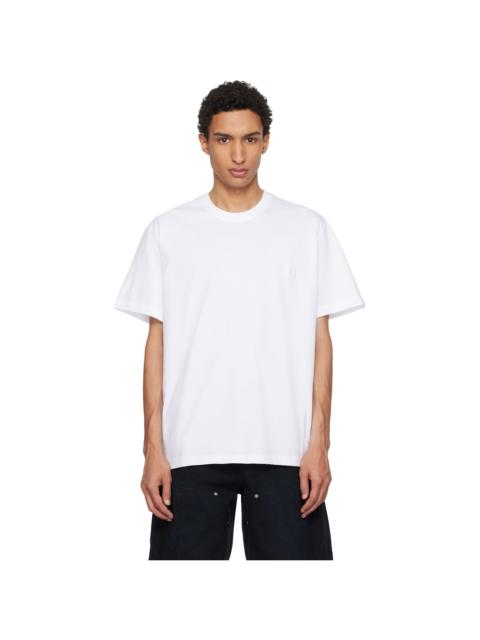 Wooyoungmi White Cotton Back Logo T-shirt