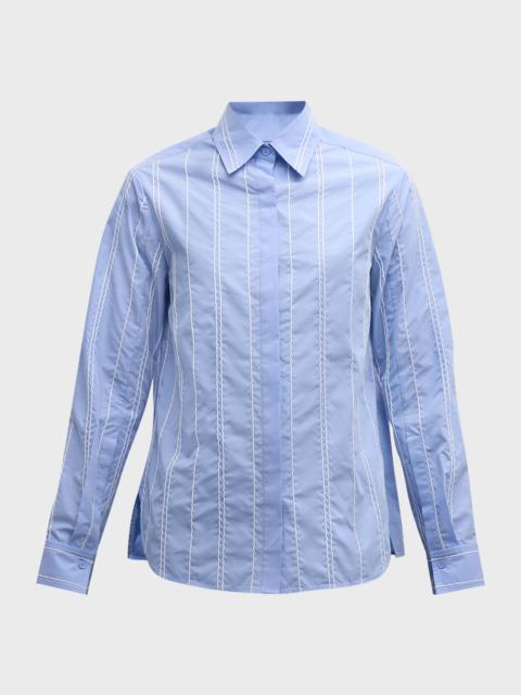 3.1 Phillip Lim Wavy Stitched Long-Sleeve Shirt