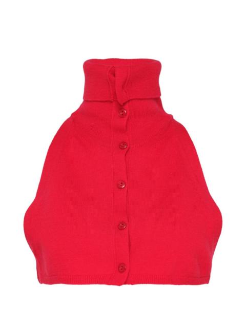 OPEN YY button-up knit collar