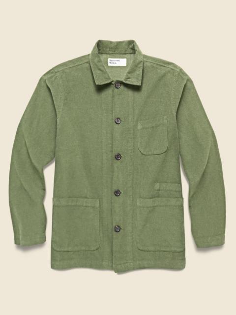 Universal Works Bakers Fine Cord Overshirt - Olive