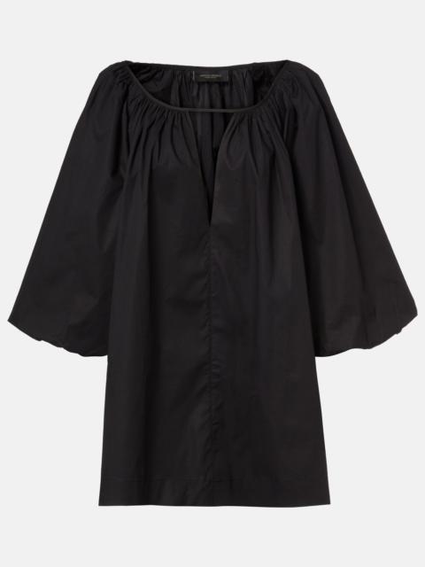 ADRIANA DEGREAS Puff-sleeve cotton-blend minidress