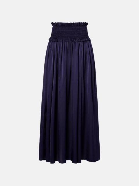 Zimmermann Dream shirred silk maxi skirt