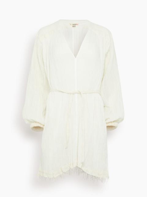 lemlem Fasika Long Sleeve Dress in Lacee Cream