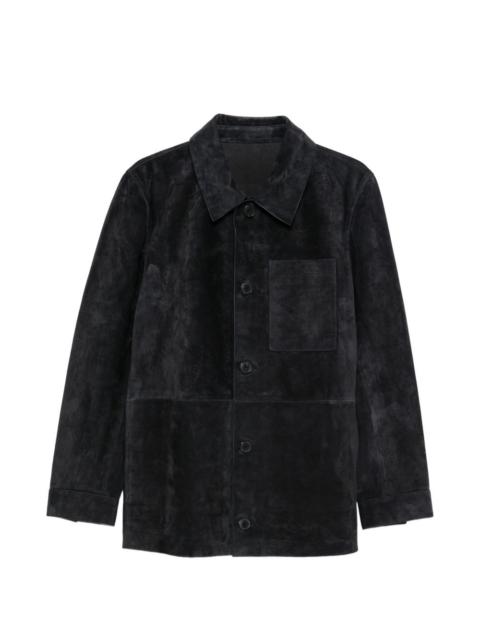 Yves Salomon button-fastening suede jacket