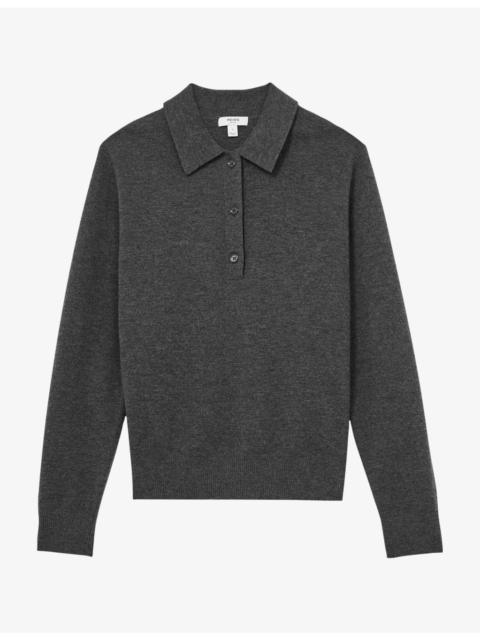 REISS Brooke Polo-Collar Wool Jumper