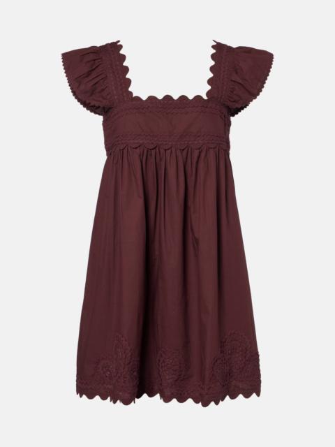juliet dunn Scalloped cotton poplin minidress