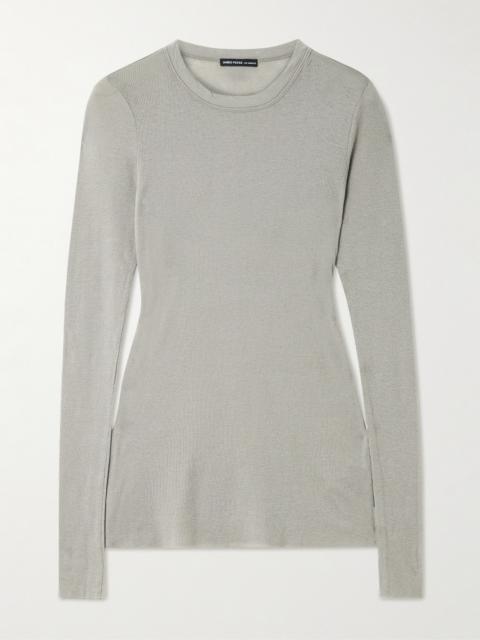 JAMES PERSE Ribbed Cotton And Cashmere-blend T-shirt
