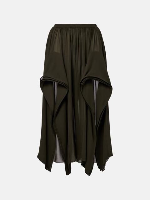 Alaïa Ruffled georgette wide-leg pants