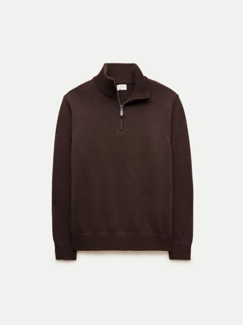 J.CREW Heritage cotton quarter-zip sweater