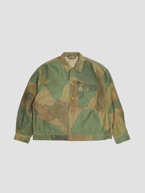 Nigel Cabourn French Work Short Jacket Fade Camo in Green